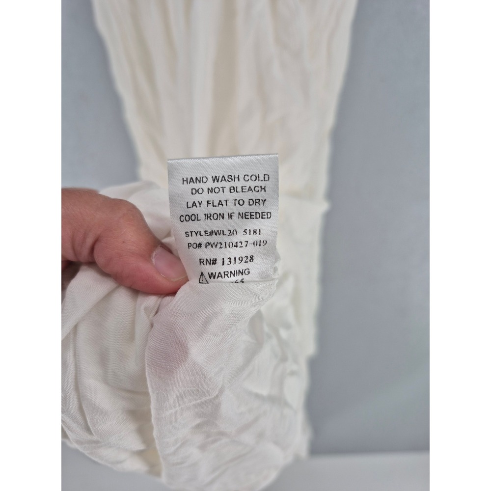 Wishlist Womens Maxi Dress Ivory Boho Tie Strap Ruffle Rayon L - Picture 4 of 8